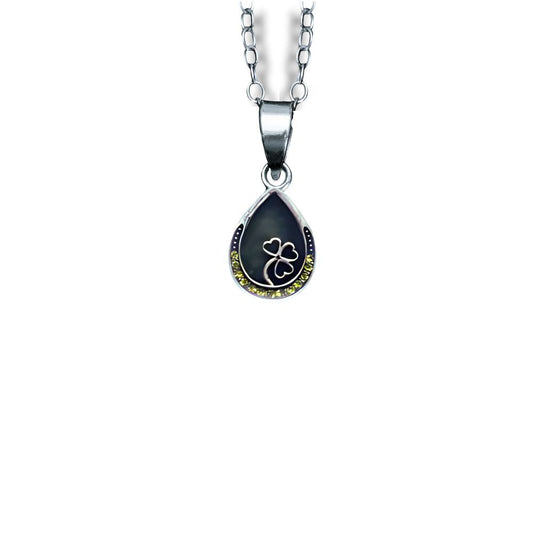 Teardrop Shamrock Pendant – Silver