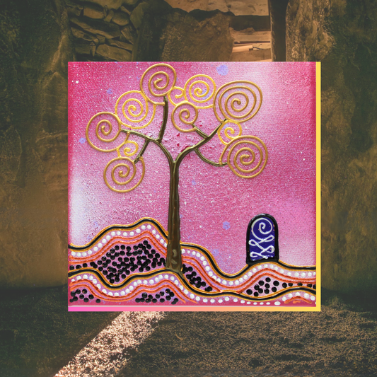 Spiral Tree – Pink - Canvas Block