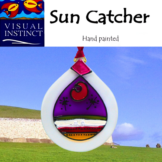 Newgrange – Red/Purple - Hanging Suncatcher