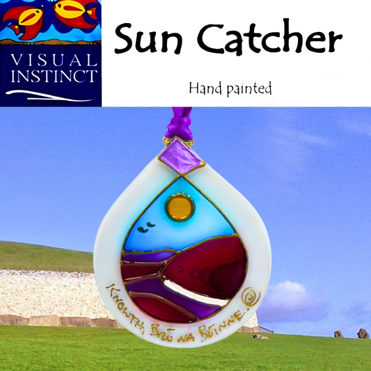 Newgrange Solstice – Red/Purple - Hanging Suncatcher