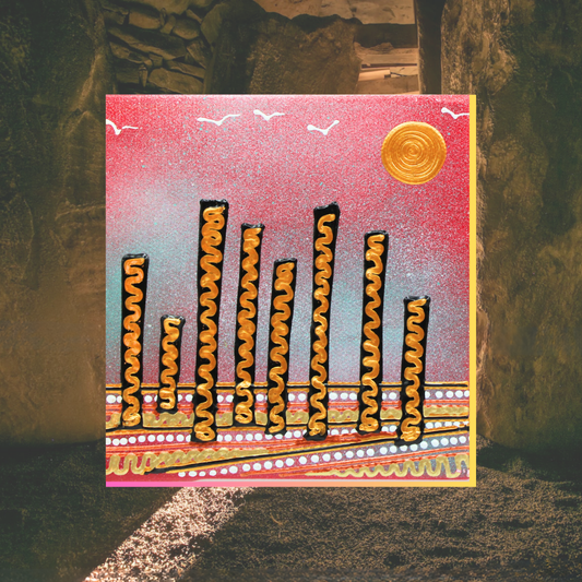 Knowth – Red/Blue - Canvas Block
