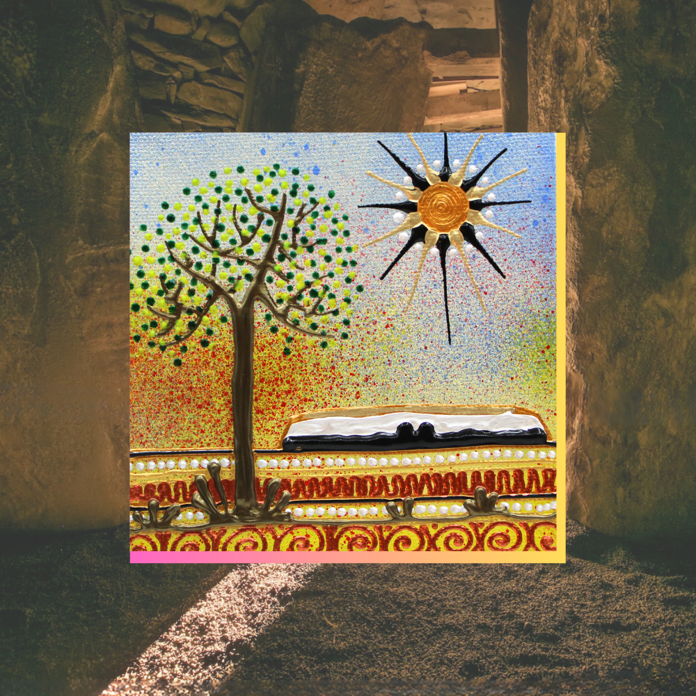 Newgrange – Orange/Blue - Canvas Block