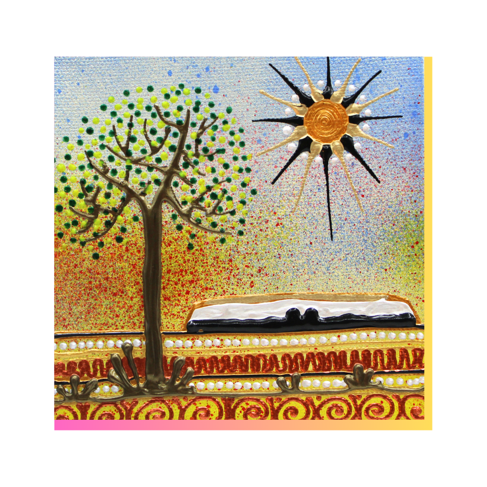 Newgrange – Orange/Blue - Canvas Block