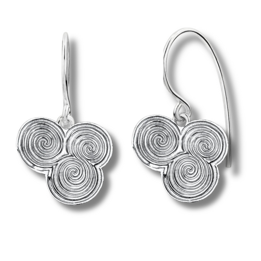 Newgrange Spiral Hook Earrings – Silver  |  9ct Gold