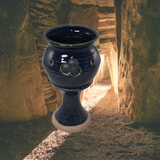Newgrange Spiral Goblet – Blue | Green | Yellow