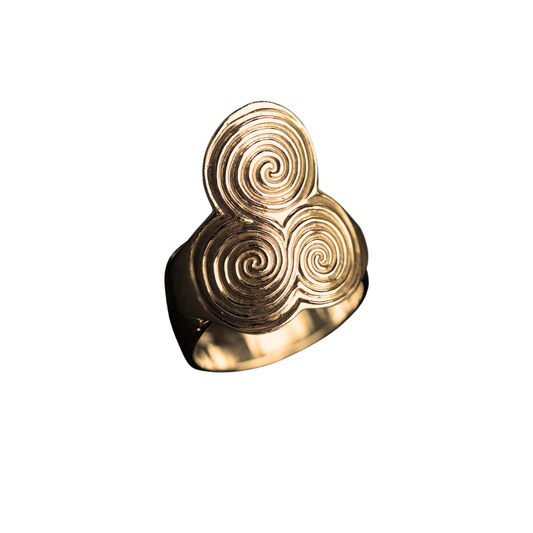 Newgrange Spiral Cascade Ring – 9ct Gold