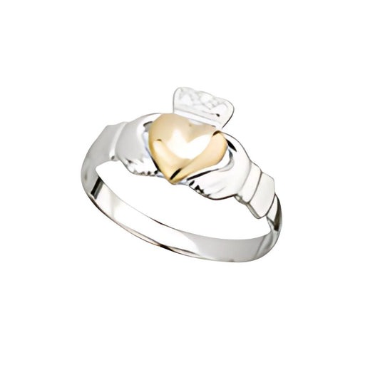 Heart Claddagh Ring | Sterling Silver Gold
