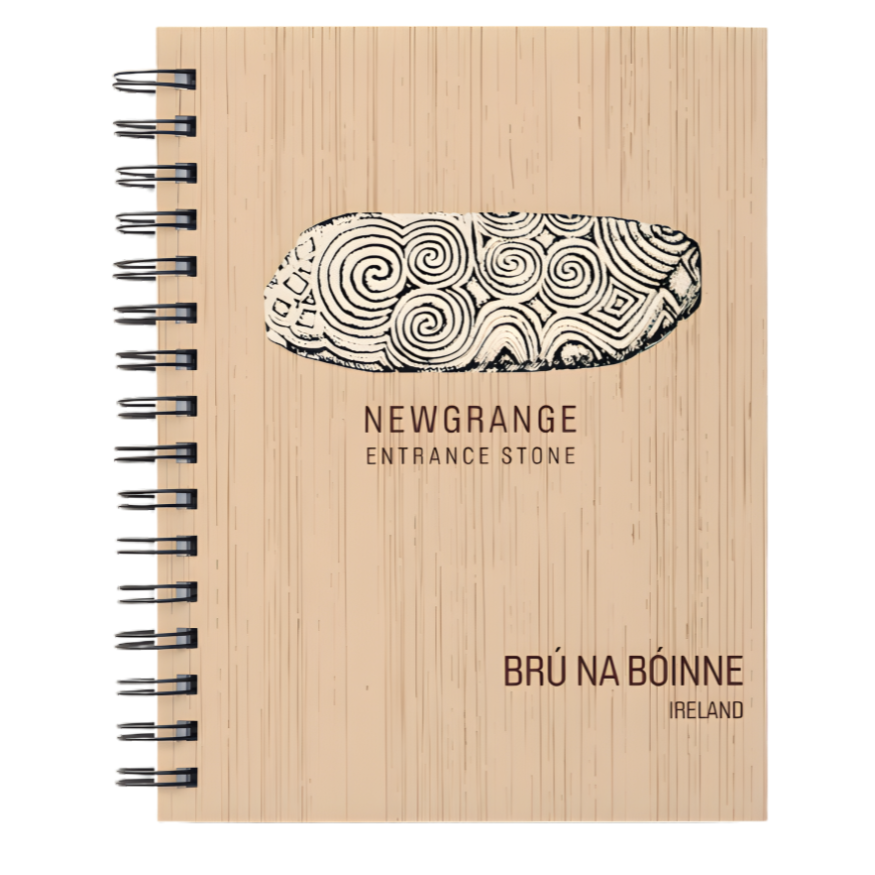 Newgrange Entrance Stone - Wooden Engraved Notebook