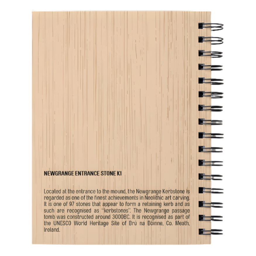 Newgrange Entrance Stone - Wooden Engraved Notebook