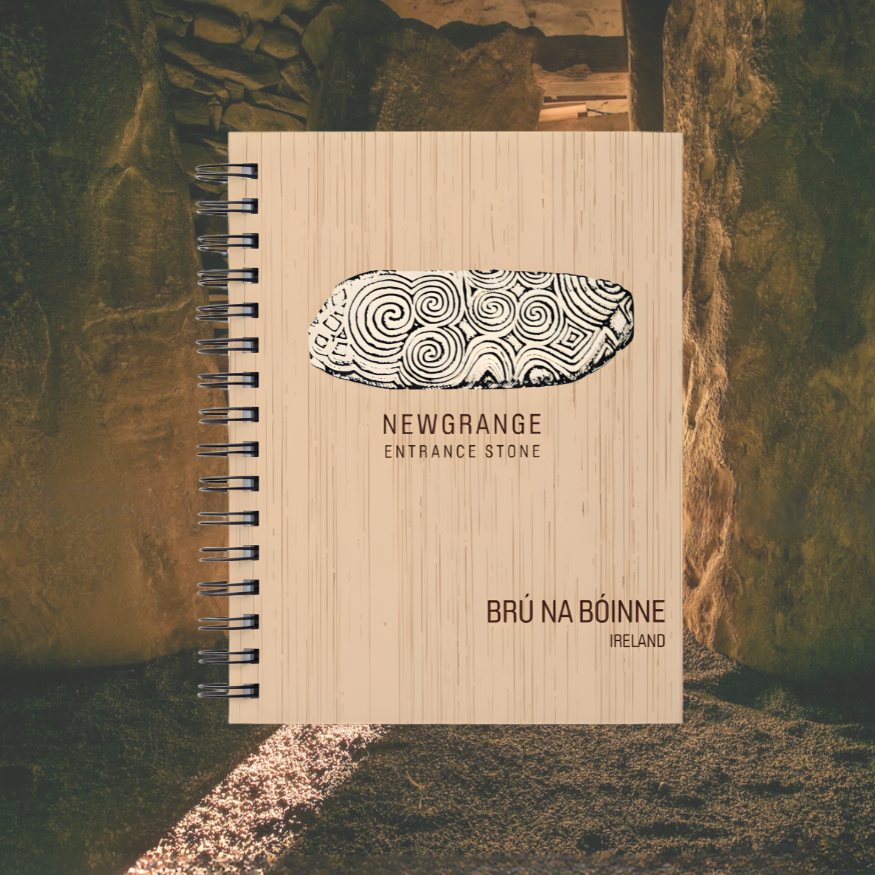 Newgrange Entrance Stone - Wooden Engraved Notebook