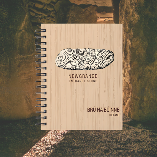 Newgrange Entrance Stone - Wooden Engraved Notebook