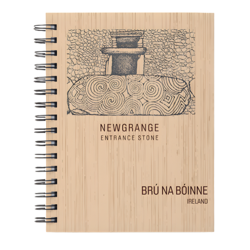 Newgrange Entrance Stone - Wooden Engraved Notebook