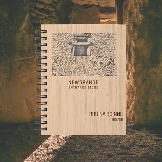 Newgrange Entrance Stone - Wooden Engraved Notebook
