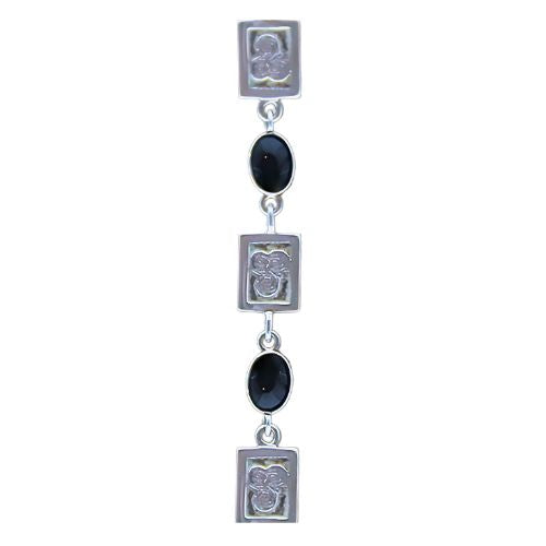 Square Newgrange Cabochon Bracelet | Silver
