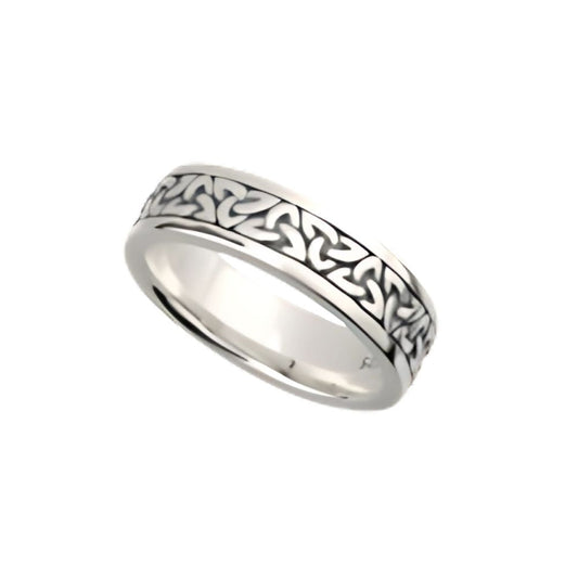 Ladies Oxidised Trinity Knot Ring | Sterling Silver