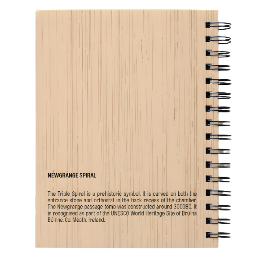 Newgrange Spiral - Wooden Engraved Notebook