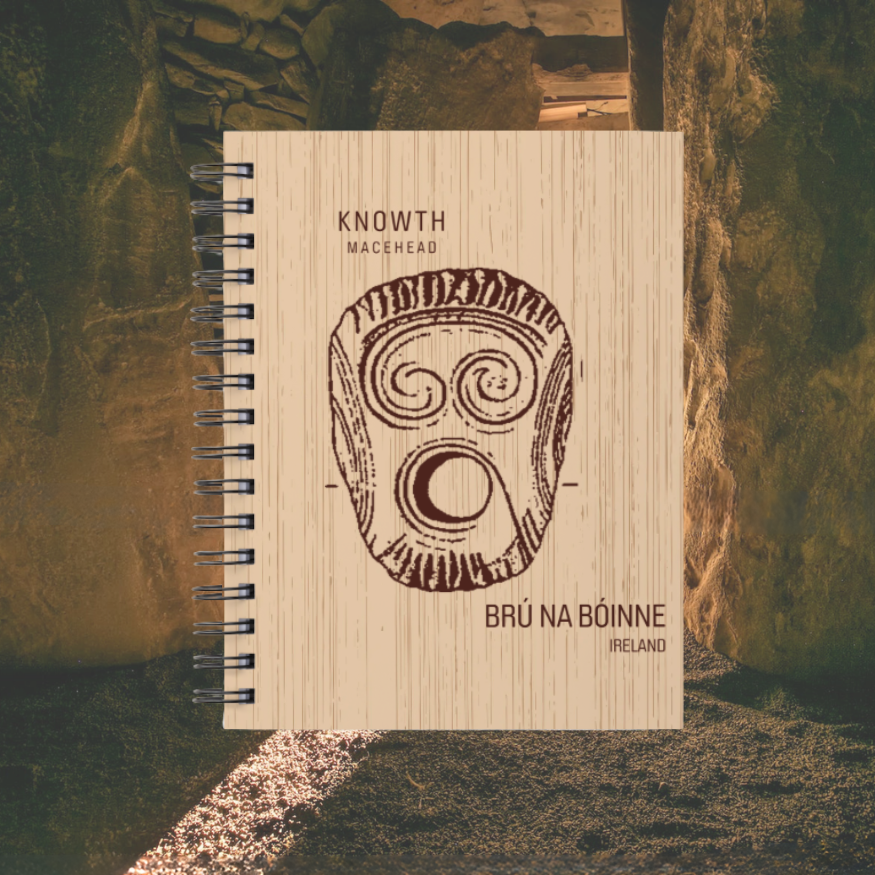 Knowth Macehead - Wooden Engraved Notebook