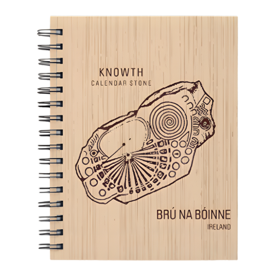 Knowth Calendar Stone - Wooden Engraved Notebook