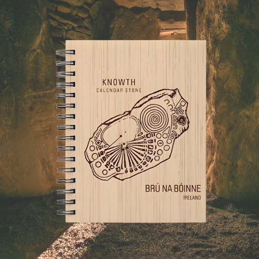 Knowth Calendar Stone - Wooden Engraved Notebook