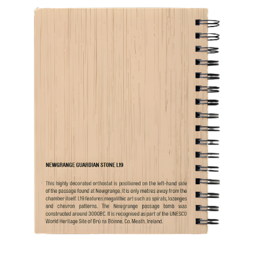 Newgrange Guardian Stone - Wooden Engraved Notebook