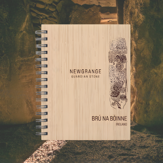Newgrange Guardian Stone - Wooden Engraved Notebook