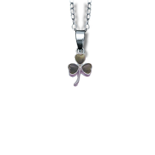 Heart Cabachon Shamrock Pendant – Silver