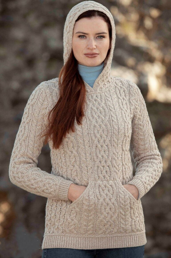 Aran Hooded Sweater - Parsnip
