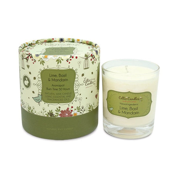 Lime Basil & Mandarin Aromapot Tumbler Candle by Celtic Candles | Maguire's Hill of Tara